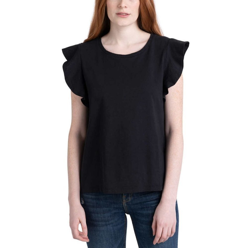 NWT Ecothreads Women's 2-pack Flutter Sleeve T-Shirt Soft Organic Cotton Tee Top - Picture 2 of 7